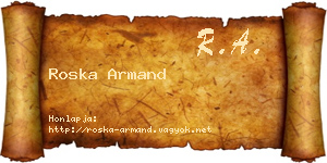 Roska Armand névjegykártya